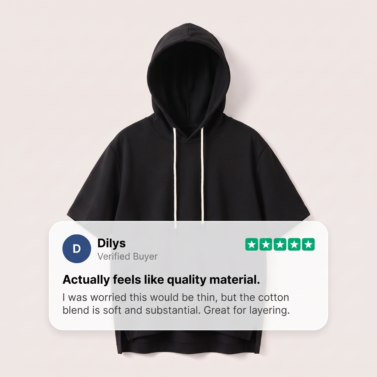 Oversized hoodie dames met korte mouwen en asymmetrische zoom