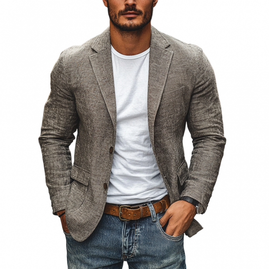 Blazer_Slim_Fit_Katoen_Linnen_Stijlvol_Colbert_ Tailored_Fit_Heren_Victoria_Mae_Nederland_Belgie