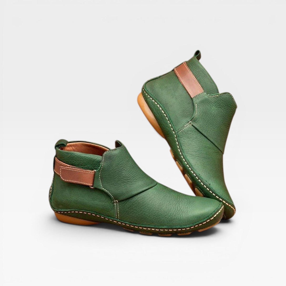 Instapmodel enkellaarzen dames met platte zool en bandsluiting