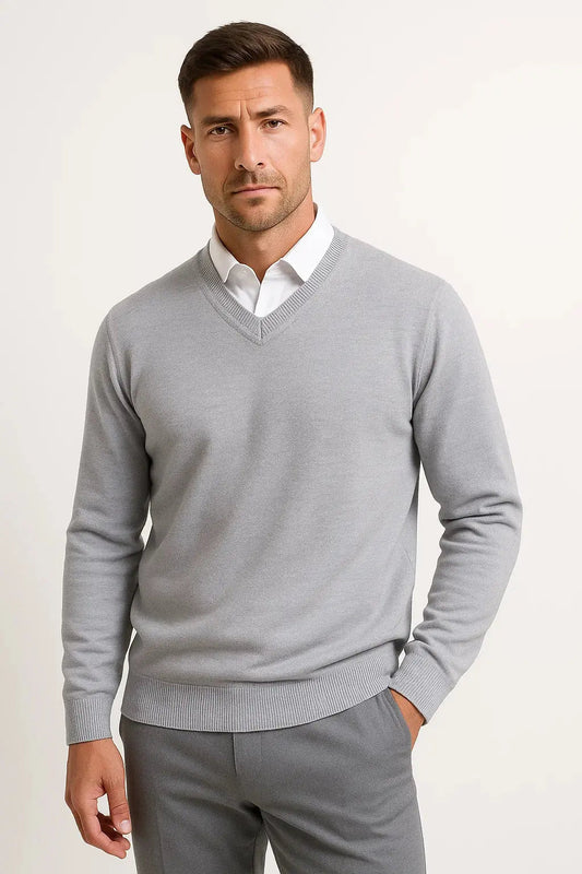 Harrington Oxford | Men's Cashmere Pullover V-Neck Slim Fit Elegant Casual Wear Harrington Oxford