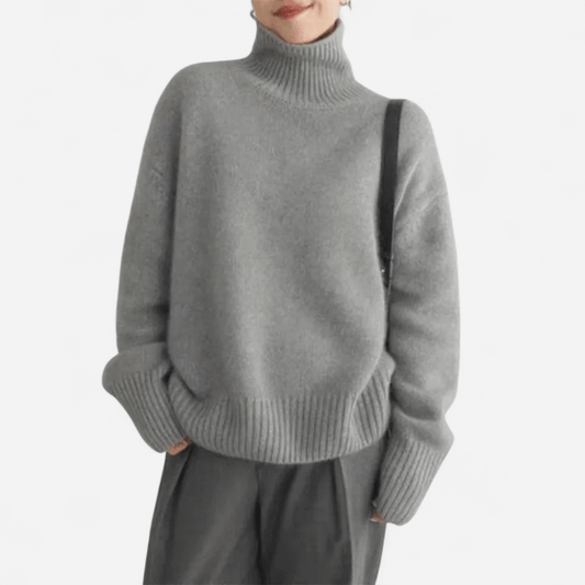 Québec Élégance Cardigan Collection Louise - Pull en cachemire à col roulé doux et élégant