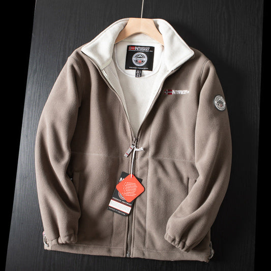 Fleece vest heren met opstaande kraag en volledige rits