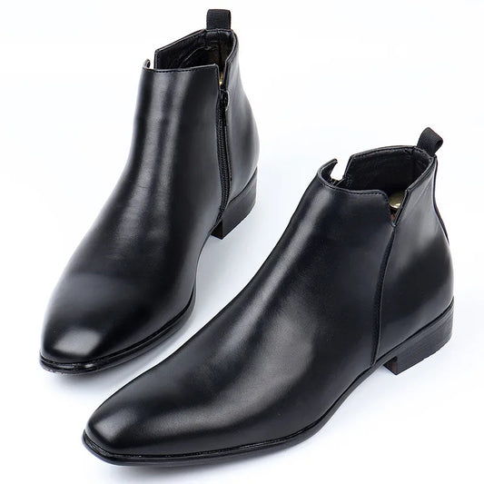 Chelsea boots heren met rits en blokhak, enkellaarzen