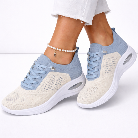 Instap sneakers dames met luchtkussen zool en gebreide bovenkant