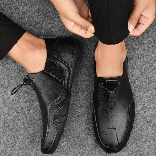 Instappers heren met elastisch trekkoord en mocassin stiksel