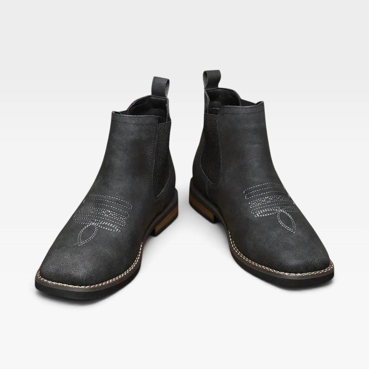 Instapbare chelsea boots heren met stretch zijpanelen en blokhak