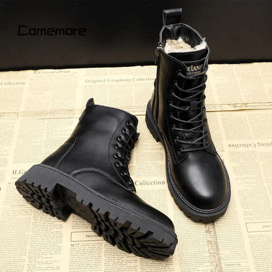 Damskie Czarne Ocieplane Zimowe Buty – Sznurowane – widok produktu 2 | Ionotix