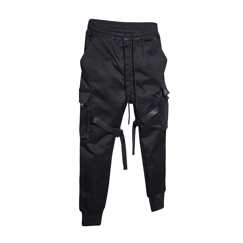 Tapered cargo joggingbroek met verstelbare banden en geribde boorden