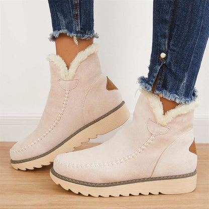 Gevoerde snowboots dames enkellaarzen instapmodel met antislip zool