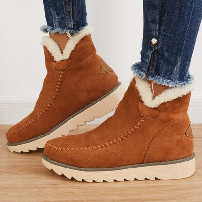 Gevoerde snowboots dames enkellaarzen instapmodel met antislip zool
