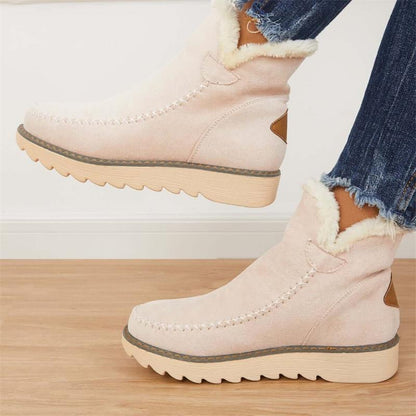 Gevoerde snowboots dames enkellaarzen instapmodel met antislip zool