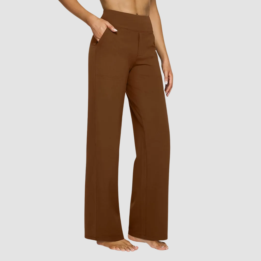 Joggingbroek dames met hoge taille en wijde pijpen
