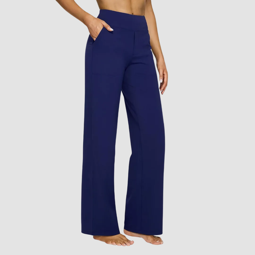 Joggingbroek dames met hoge taille en wijde pijpen