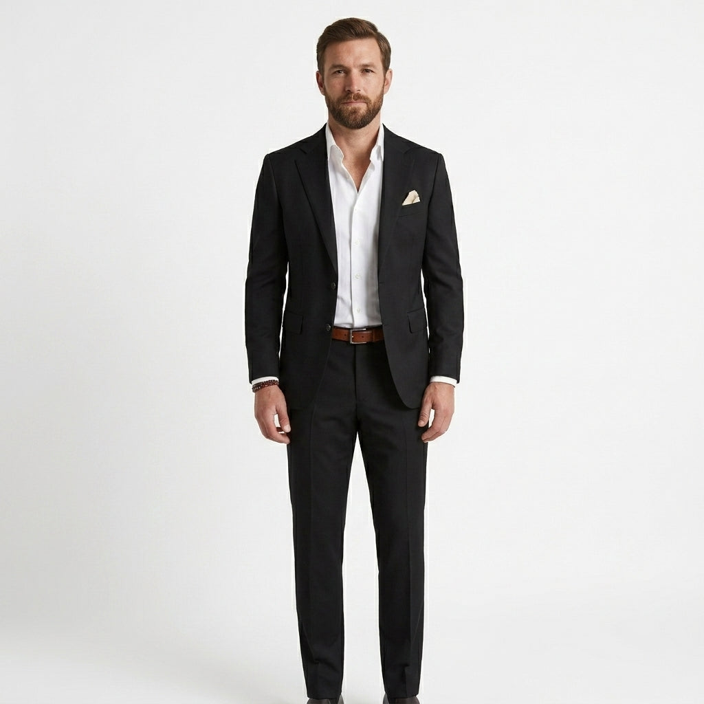 Slim fit tweedelig kostuum heren met colbert en pantalon