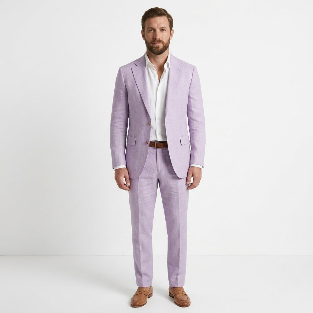 Slim fit tweedelig kostuum heren met colbert en pantalon
