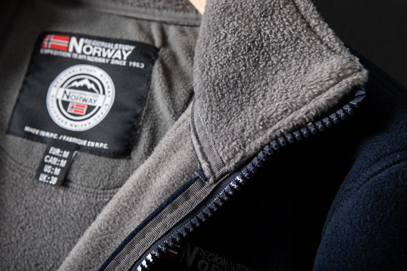 Fleece vest heren met opstaande kraag en volledige rits