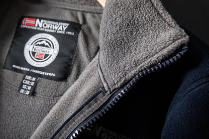 Fleece vest heren met opstaande kraag en volledige rits