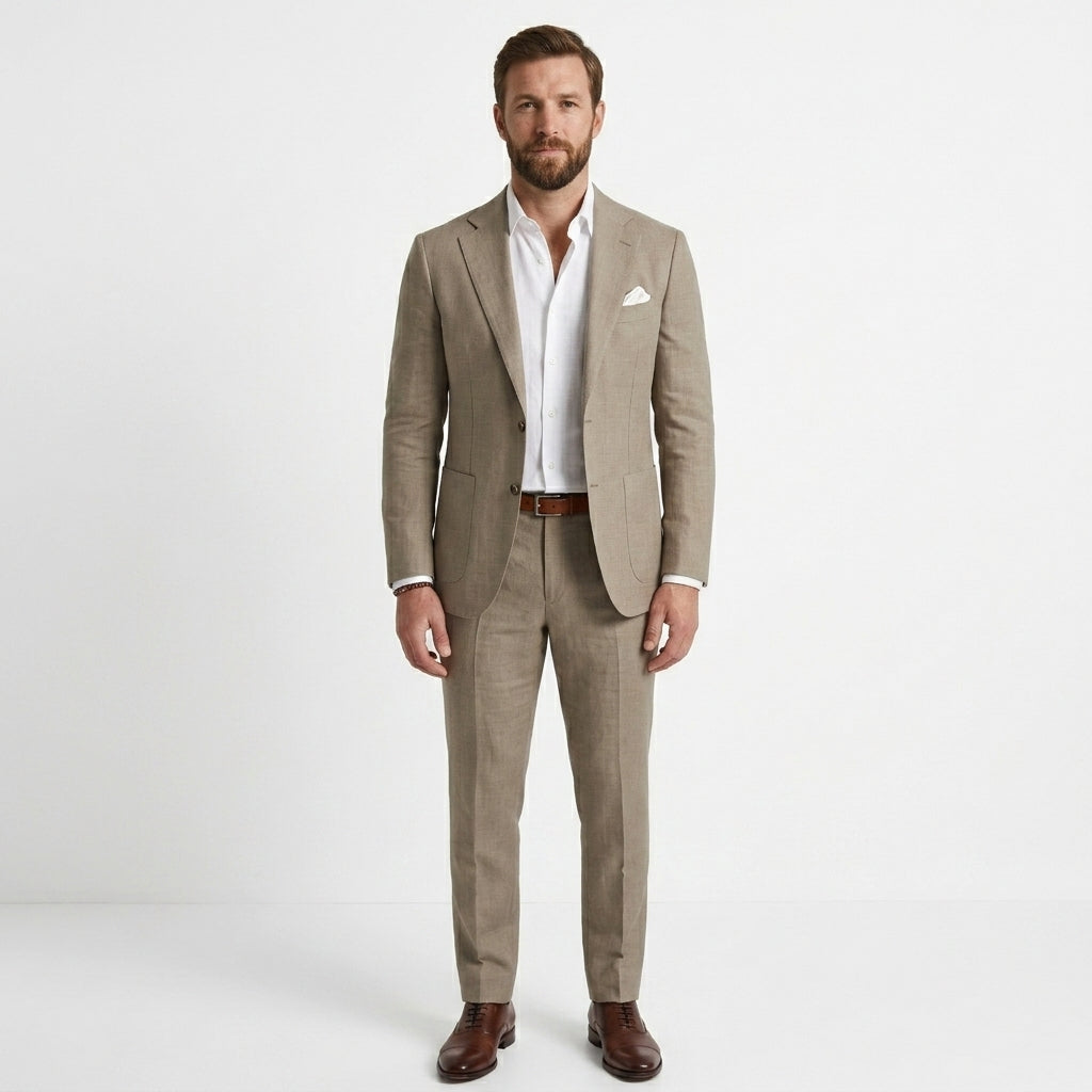 Slim fit tweedelig kostuum heren met colbert en pantalon
