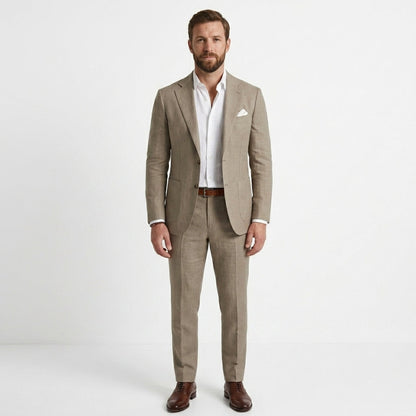 Slim fit tweedelig kostuum heren met colbert en pantalon