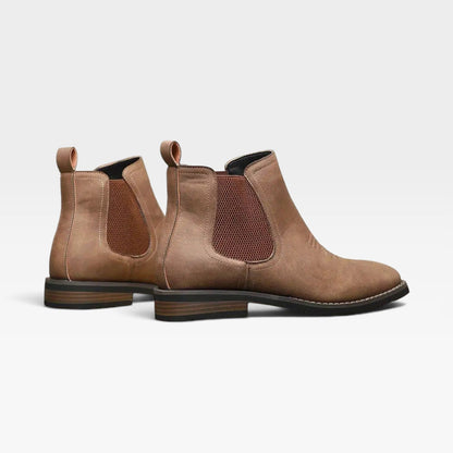 Instapbare chelsea boots heren met stretch zijpanelen en blokhak