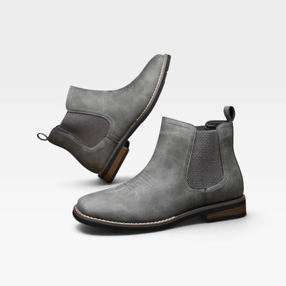 Instapbare chelsea boots heren met stretch zijpanelen en blokhak