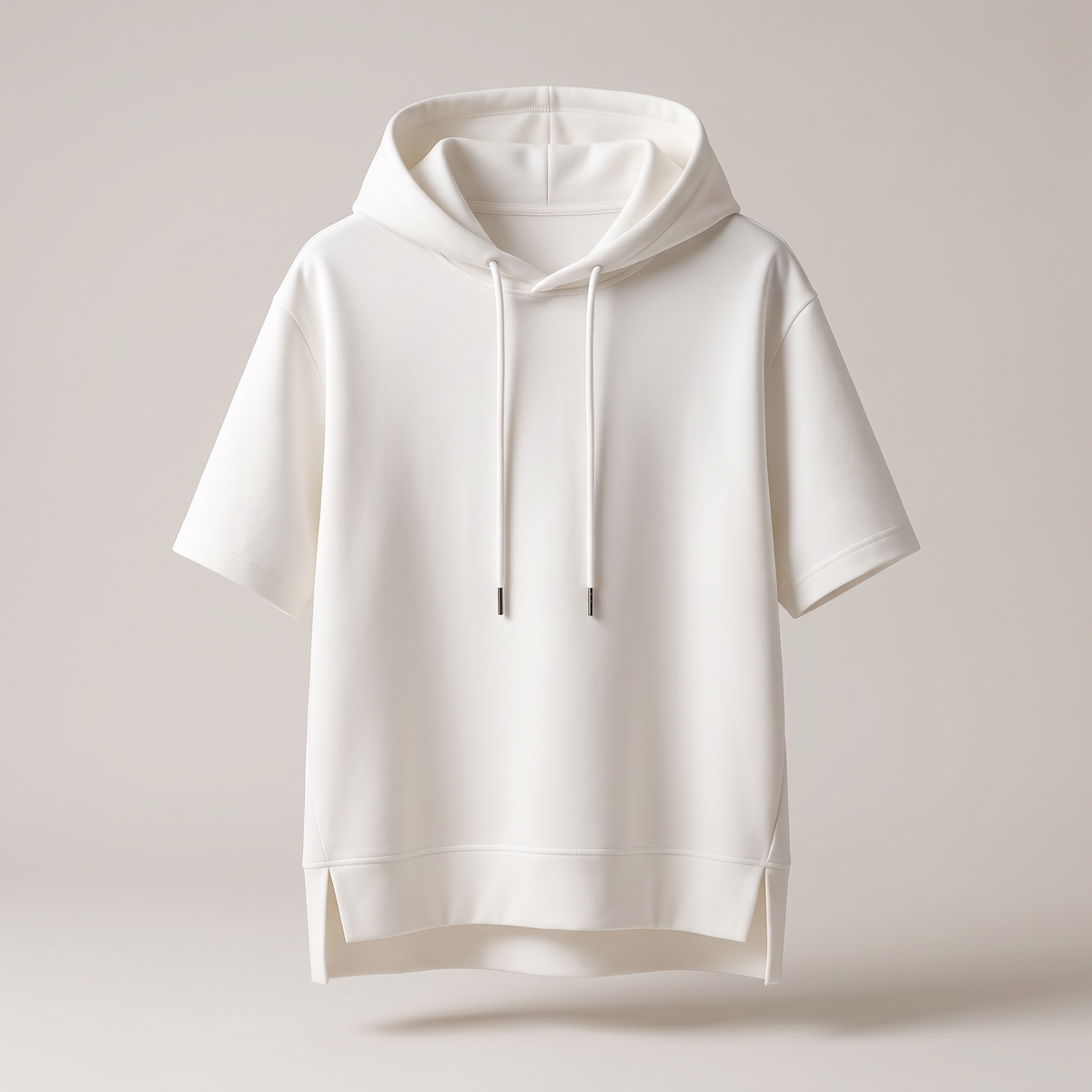 Oversized hoodie dames met korte mouwen en asymmetrische zoom