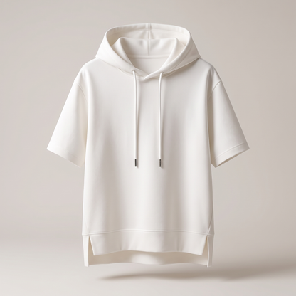 Oversized hoodie dames met korte mouwen en asymmetrische zoom