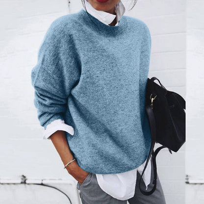 Oversized gebreide trui dames met verlaagde schoudernaden en geribde boorden