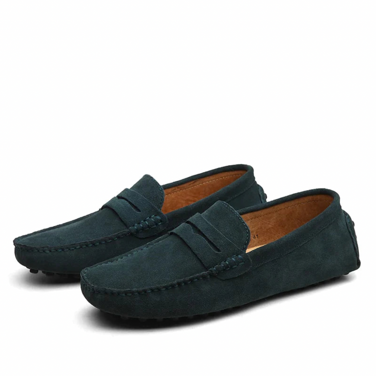 Instap penny loafers voor heren met mocassinstiksel en noppenzool