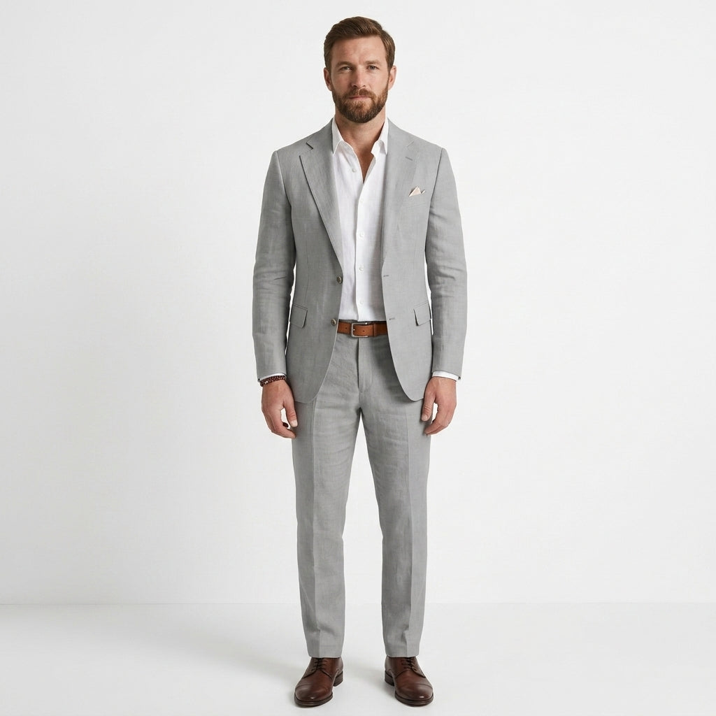 Slim fit tweedelig kostuum heren met colbert en pantalon