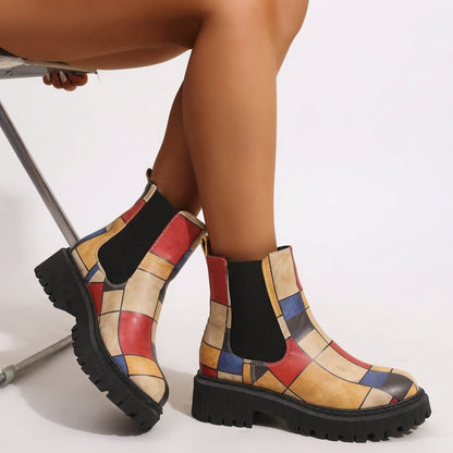 Enkelhoge chelsea boots dames met plateauzool en grove profielzool