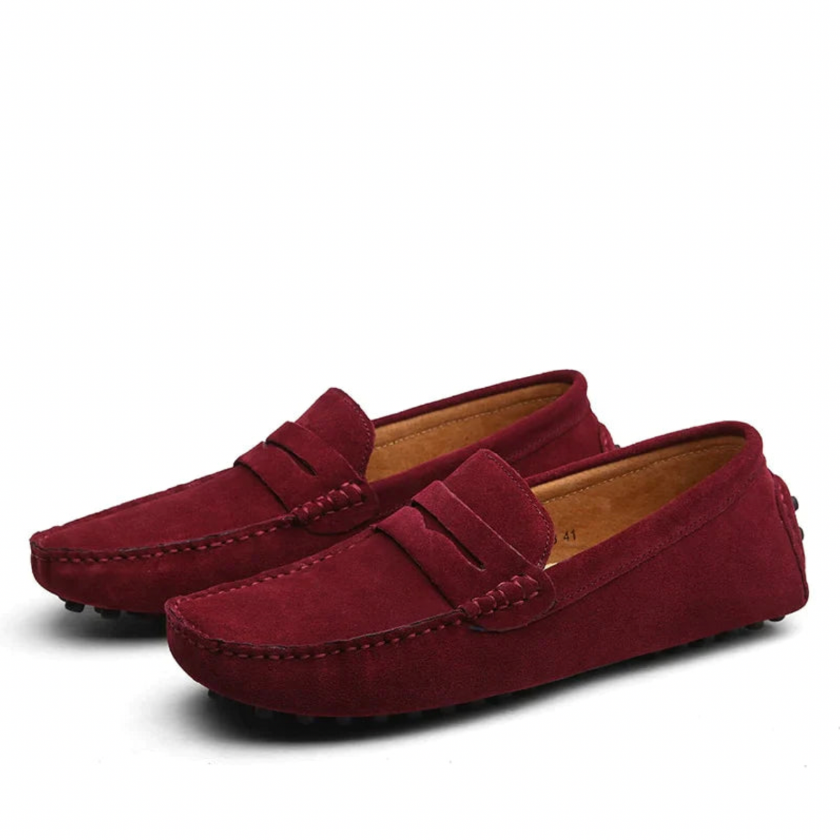 Instap penny loafers voor heren met mocassinstiksel en noppenzool