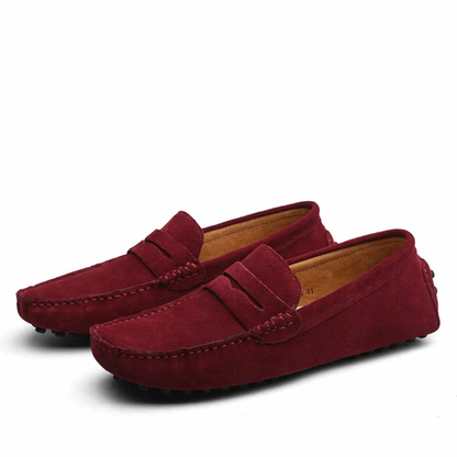 Instap penny loafers voor heren met mocassinstiksel en noppenzool