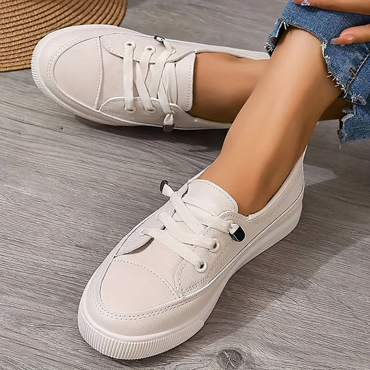 Instap sneakers dames met plateauzool en decoratieve veters