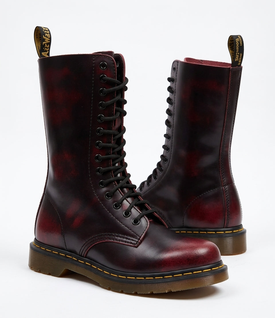 Hoge combat boots heren met vetersluiting en grove profielzool