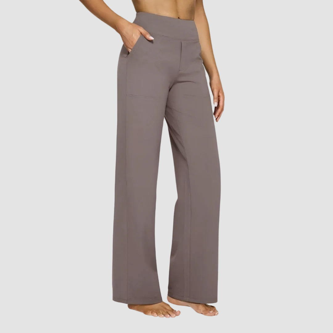Joggingbroek dames met hoge taille en wijde pijpen