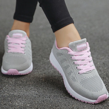 Dames wandelschoenen met voetboogondersteuning en veters