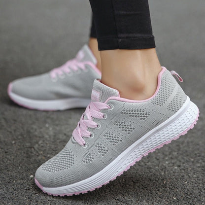 Dames wandelschoenen met voetboogondersteuning en veters