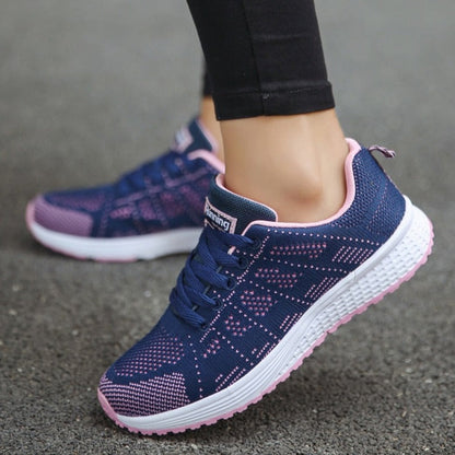 Dames wandelschoenen met voetboogondersteuning en veters