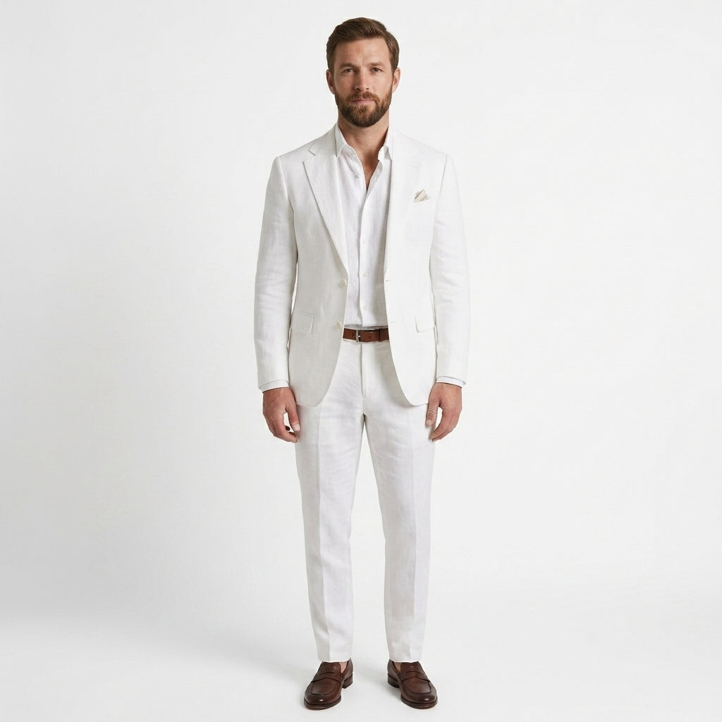 Slim fit tweedelig kostuum heren met colbert en pantalon