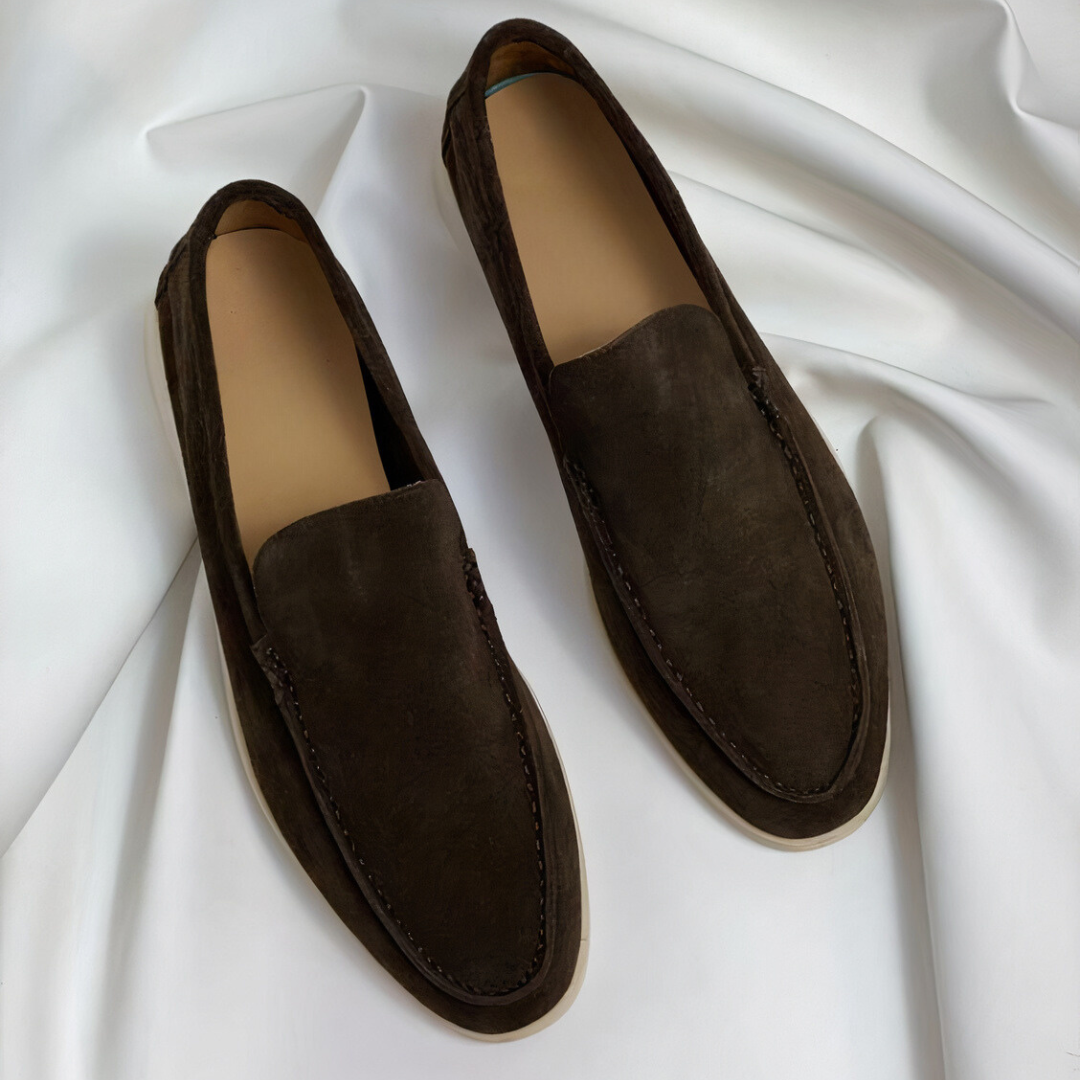 Instapper loafers heren met ronde moc-neus en dikke zool