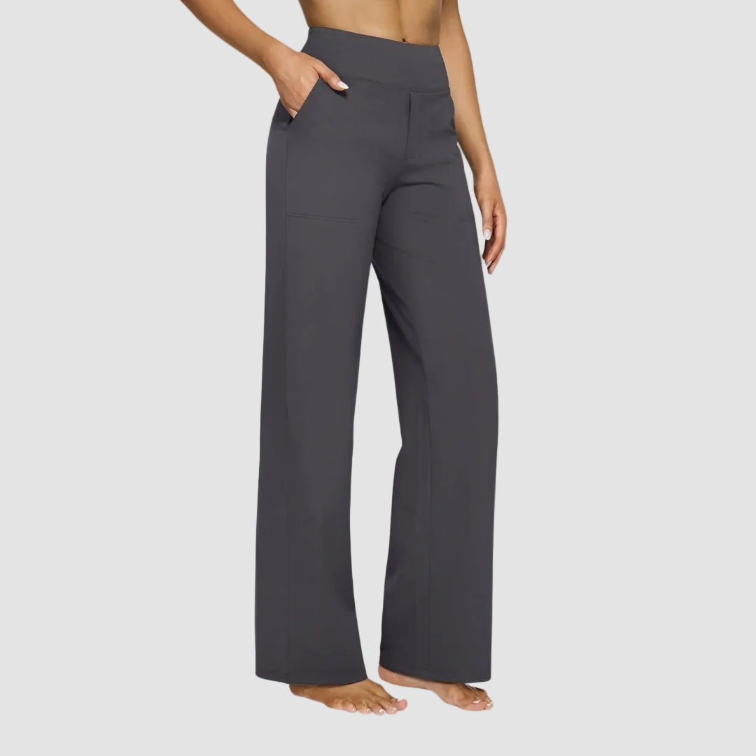 Joggingbroek dames met hoge taille en wijde pijpen