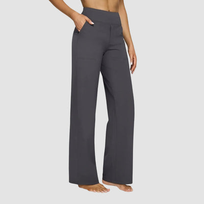 Joggingbroek dames met hoge taille en wijde pijpen
