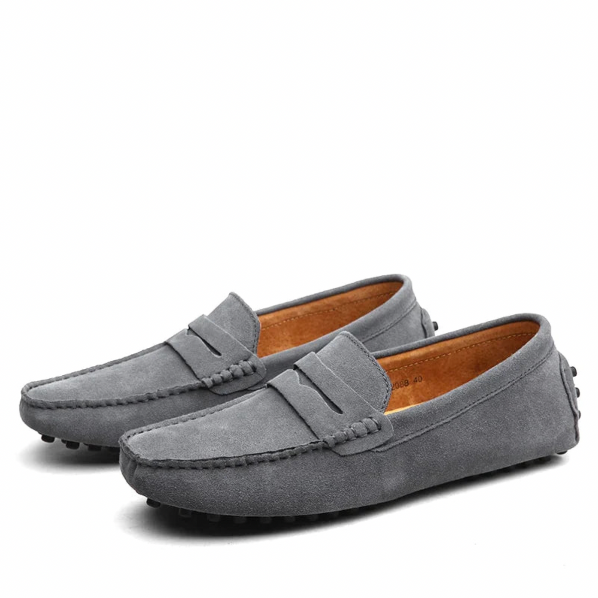Instap penny loafers voor heren met mocassinstiksel en noppenzool