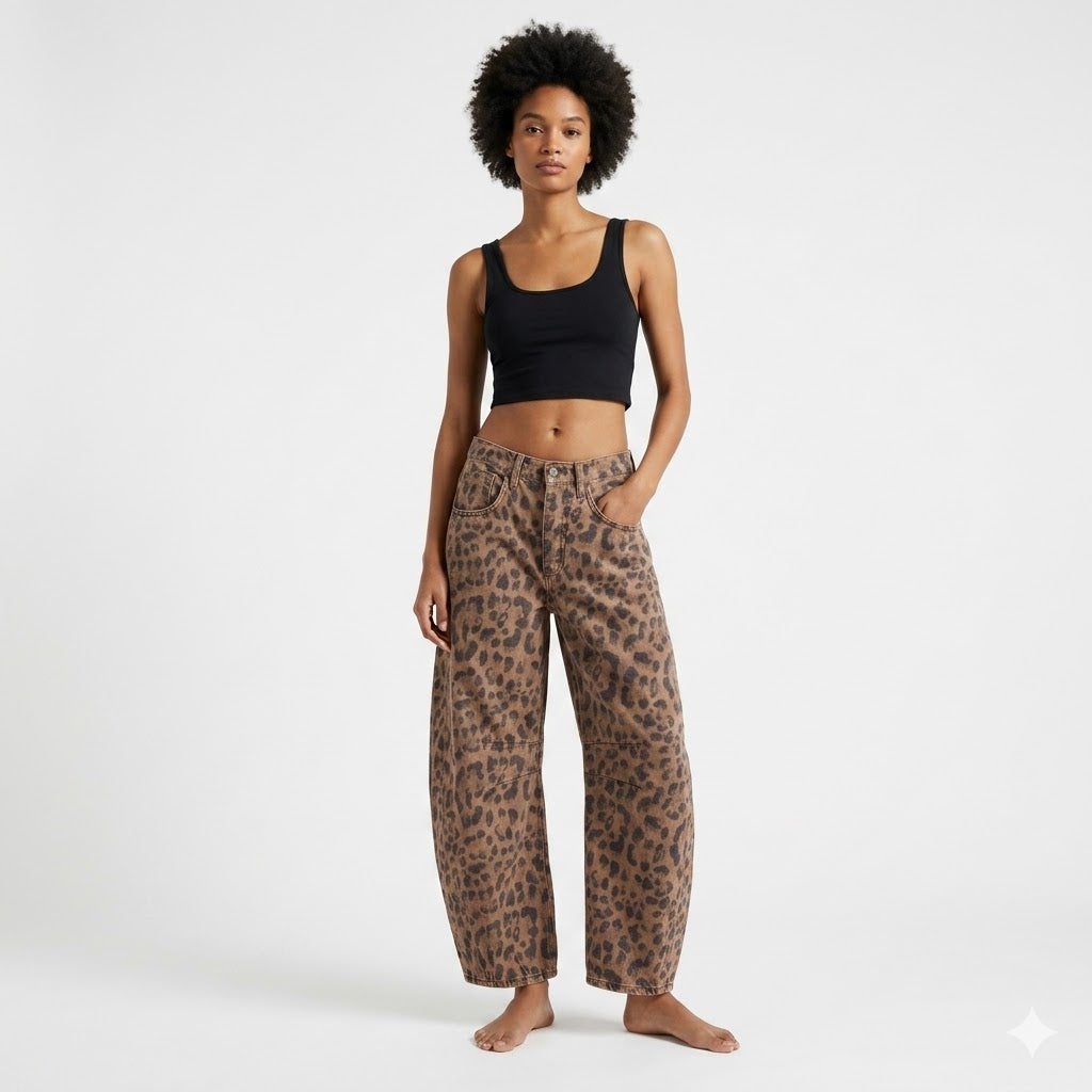 Barrel fit jeans dames met middelhoge taille en wijde pijpen