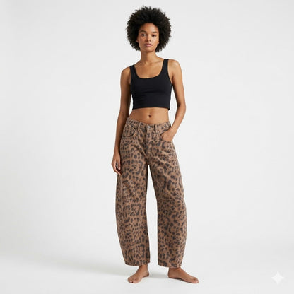 Barrel fit jeans dames met middelhoge taille en wijde pijpen
