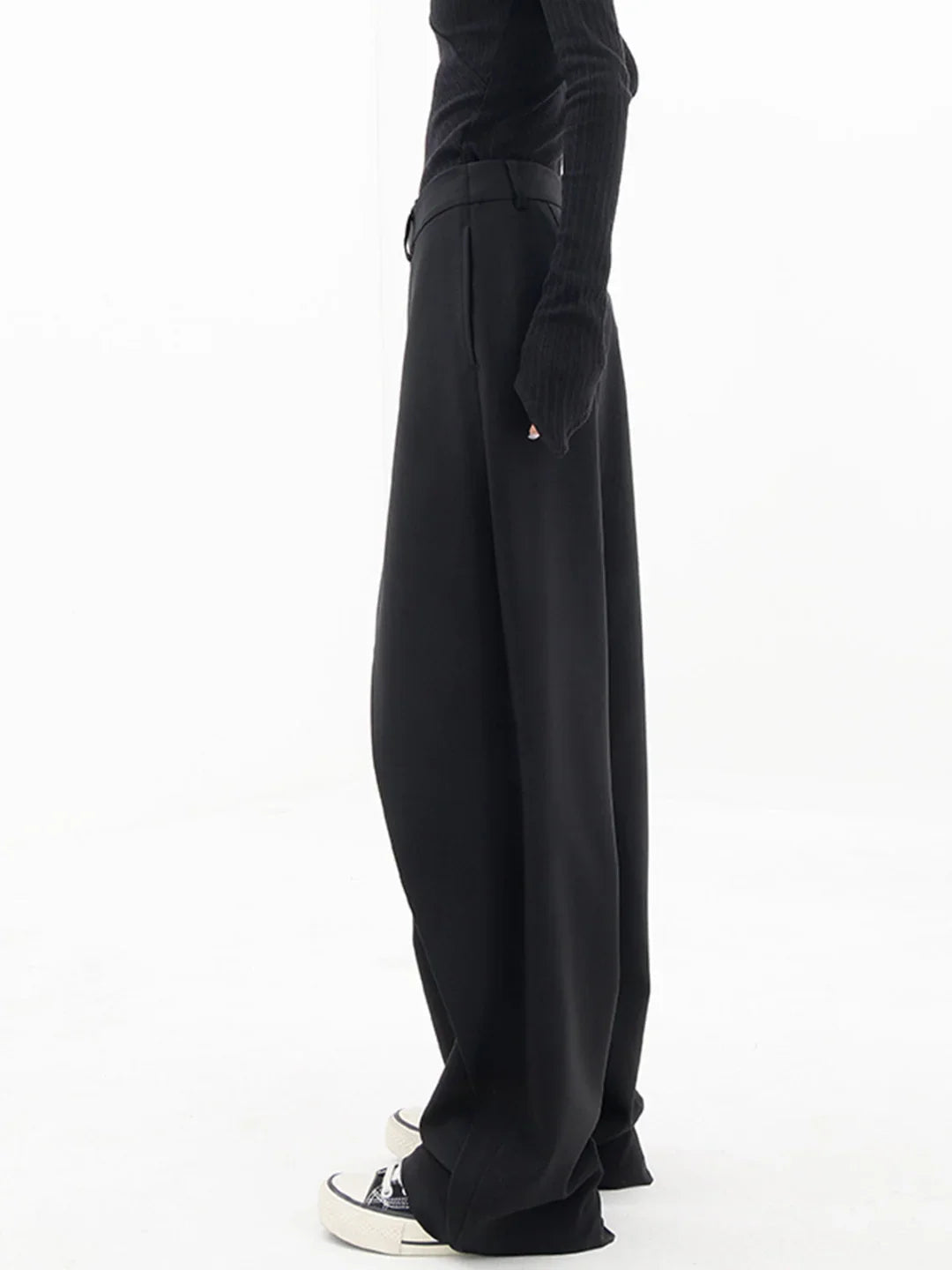 Asymmetrische wijde pantalon met knoopsluiting voor dames