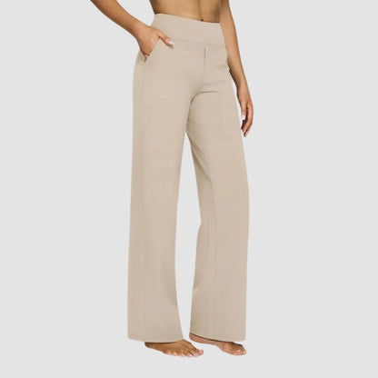 Joggingbroek dames met hoge taille en wijde pijpen