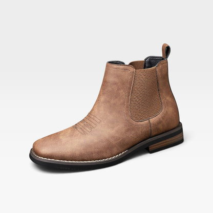 Instapbare chelsea boots heren met stretch zijpanelen en blokhak