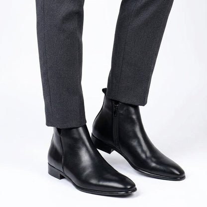 Chelsea boots heren met rits en blokhak, enkellaarzen